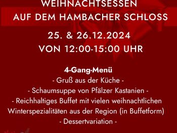 Weihnachtliches Mittagessen auf dem Hambacher Schloss