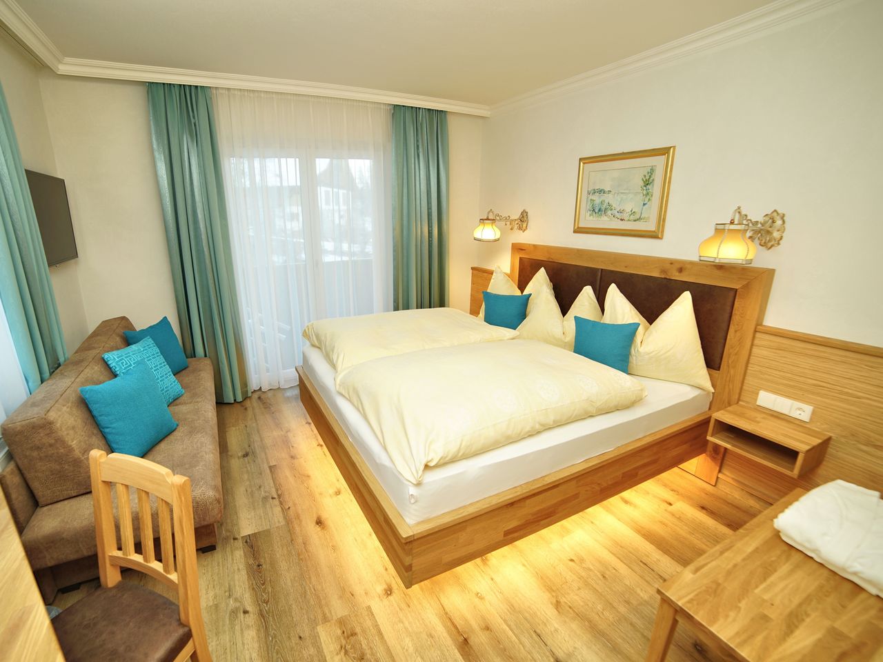 Doppelzimmer Komfort im Gästehaus mit Balkon nach Osten