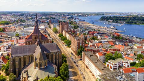 Blick auf die Stadt Rostock