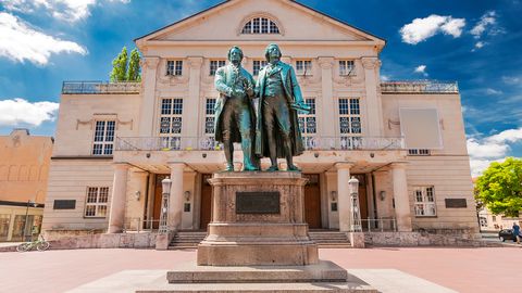 Göthe und Schiller Statue in Weimar