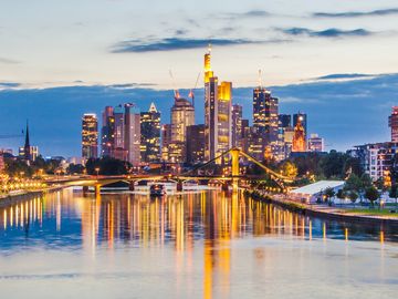 Skyline von Frankfurt in Hessen